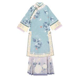 Women Spring/Fall Ancient Fashion Qing Dynasty Style